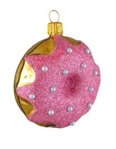 Donut / Pączek z różową polewą i perełkami